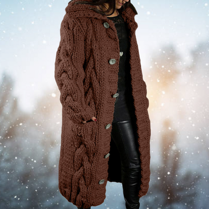 CELINE - Oversized gebreid damesvest met knopen