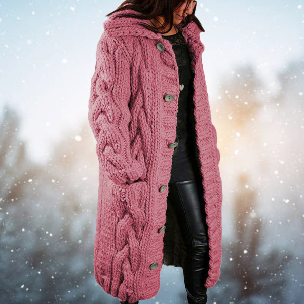 CELINE - Oversized gebreid damesvest met knopen