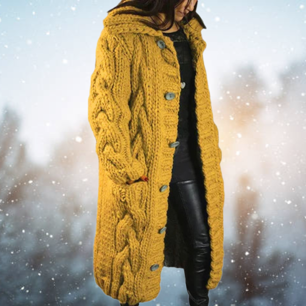 CELINE - Oversized gebreid damesvest met knopen