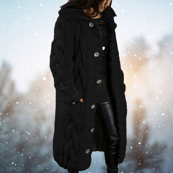 CELINE - Oversized gebreid damesvest met knopen