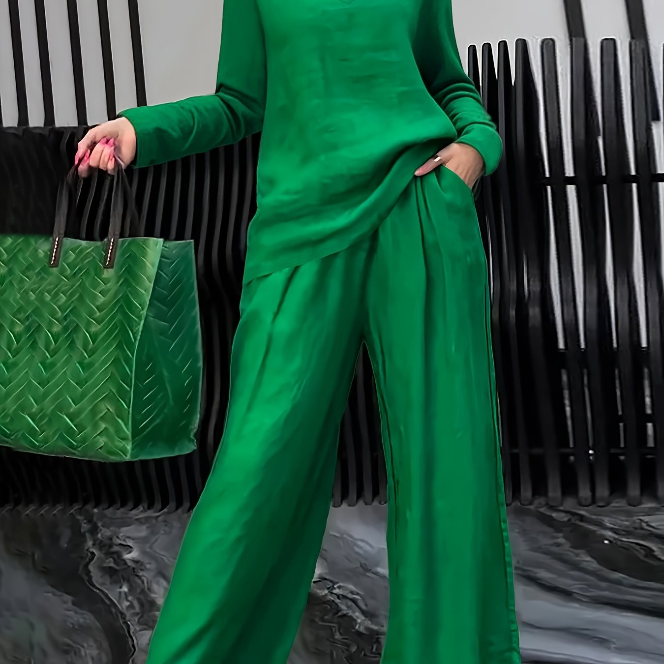 Linnenmix Set Met Geweven Structuur Voor Dames – NOVA - Glamorix