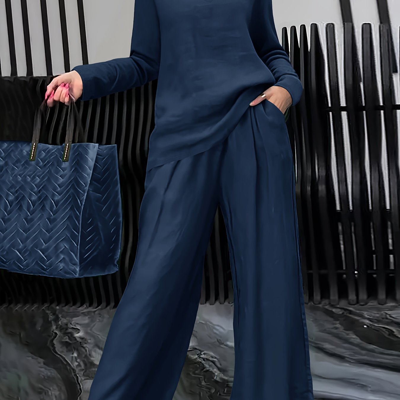 Linnenmix Set Met Geweven Structuur Voor Dames – NOVA - Glamorix