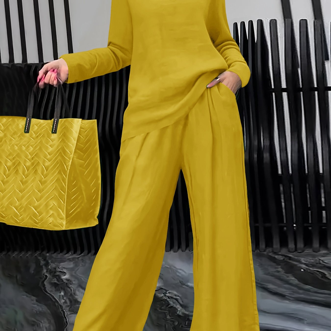 Linnenmix Set Met Geweven Structuur Voor Dames – NOVA - Glamorix