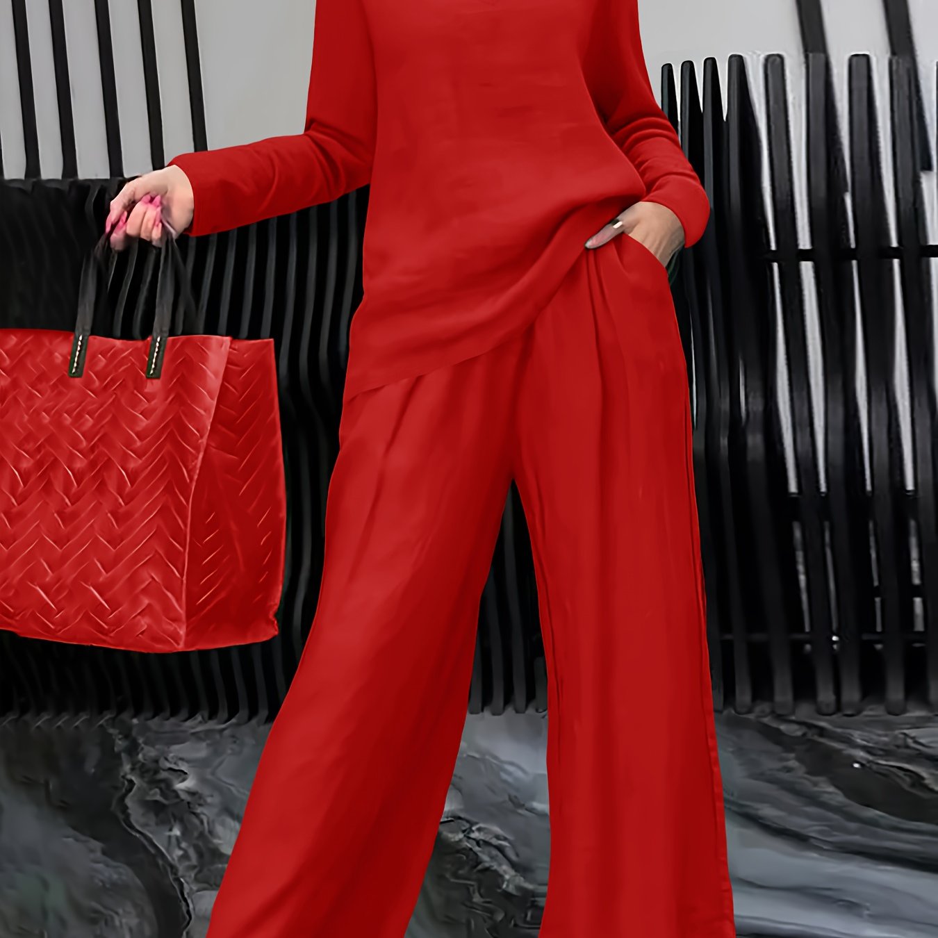 Linnenmix Set Met Geweven Structuur Voor Dames – NOVA - Glamorix