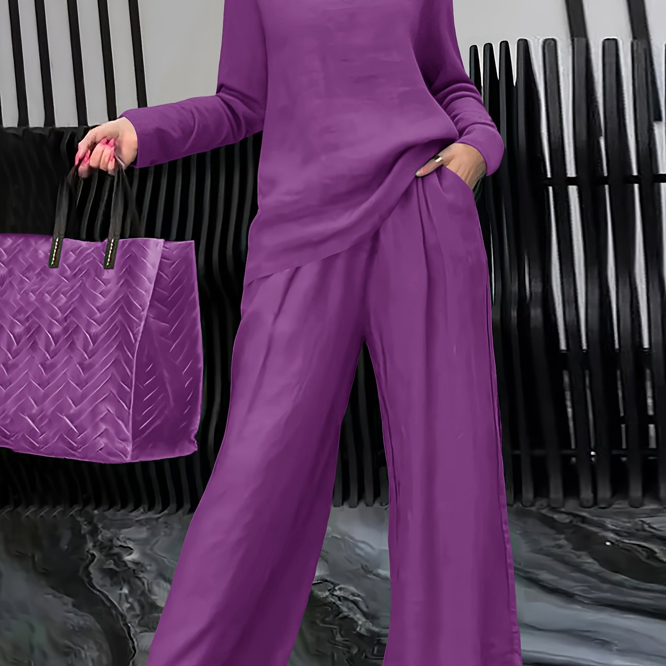 Linnenmix Set Met Geweven Structuur Voor Dames – NOVA - Glamorix