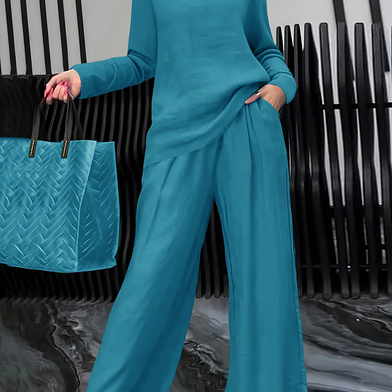 Linnenmix Set Met Geweven Structuur Voor Dames – NOVA - Glamorix