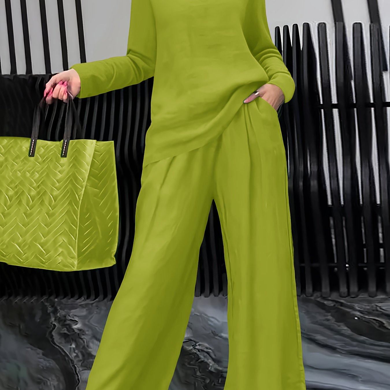 Linnenmix Set Met Geweven Structuur Voor Dames – NOVA - Glamorix