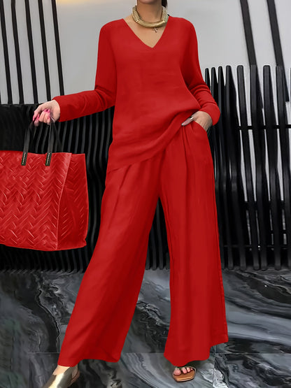 Linnenmix Set Met Geweven Structuur Voor Dames – NOVA - Glamorix