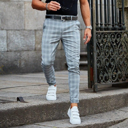 MARCUS - Stijlvolle geruite slim-fit chinos voor heren