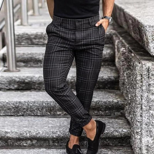 MARCUS - Stijlvolle geruite slim-fit chinos voor heren