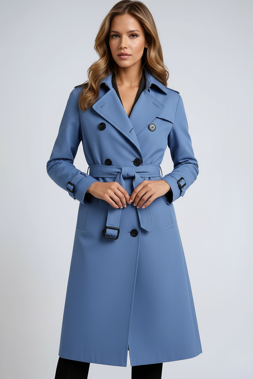 Trenchcoat Dames | Dubbele Knoopsluiting & Riem - Glamorix