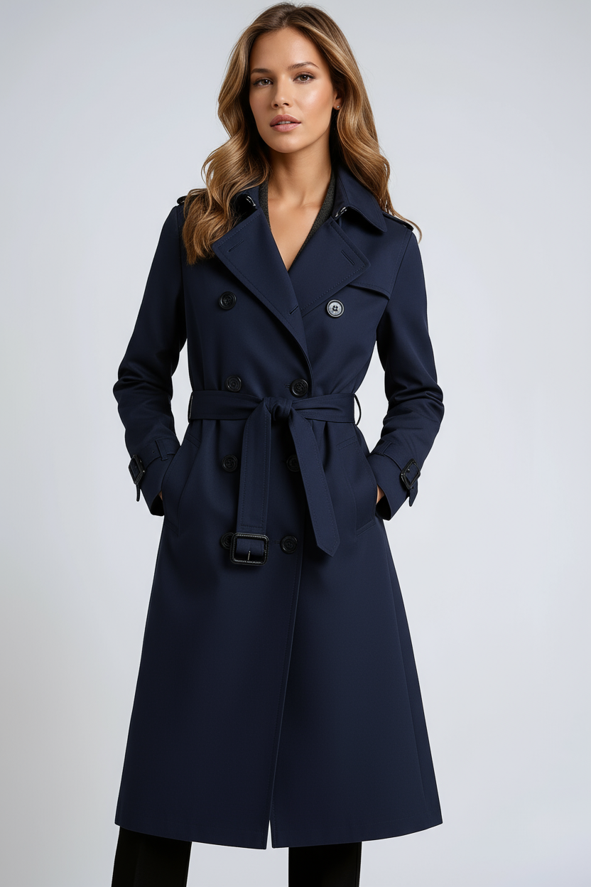 Trenchcoat Dames | Dubbele Knoopsluiting & Riem - Glamorix