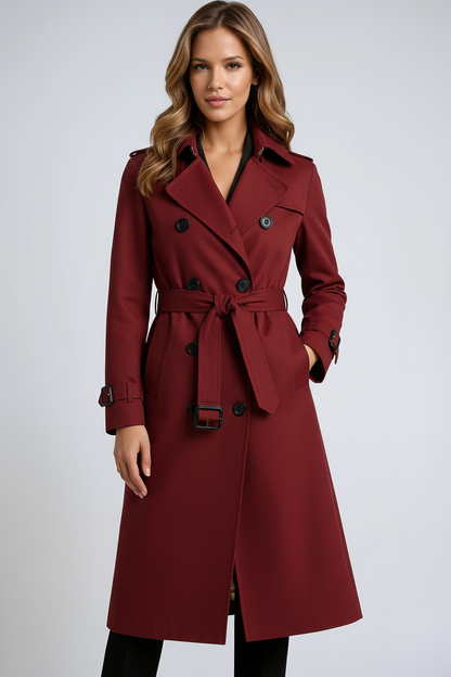Trenchcoat Dames | Dubbele Knoopsluiting & Riem - Glamorix