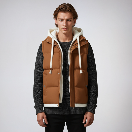 LIAM – Gewatteerde heren bodywarmer met capuchon - Glamorix