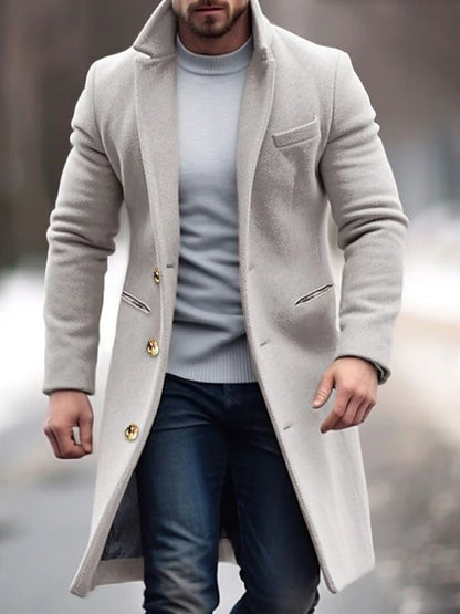 AXEL - Abrigo de lana con cuello alto para hombre - Glamorix