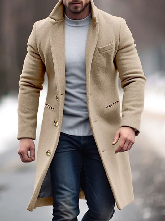 AXEL - Abrigo de lana con cuello alto para hombre - Glamorix