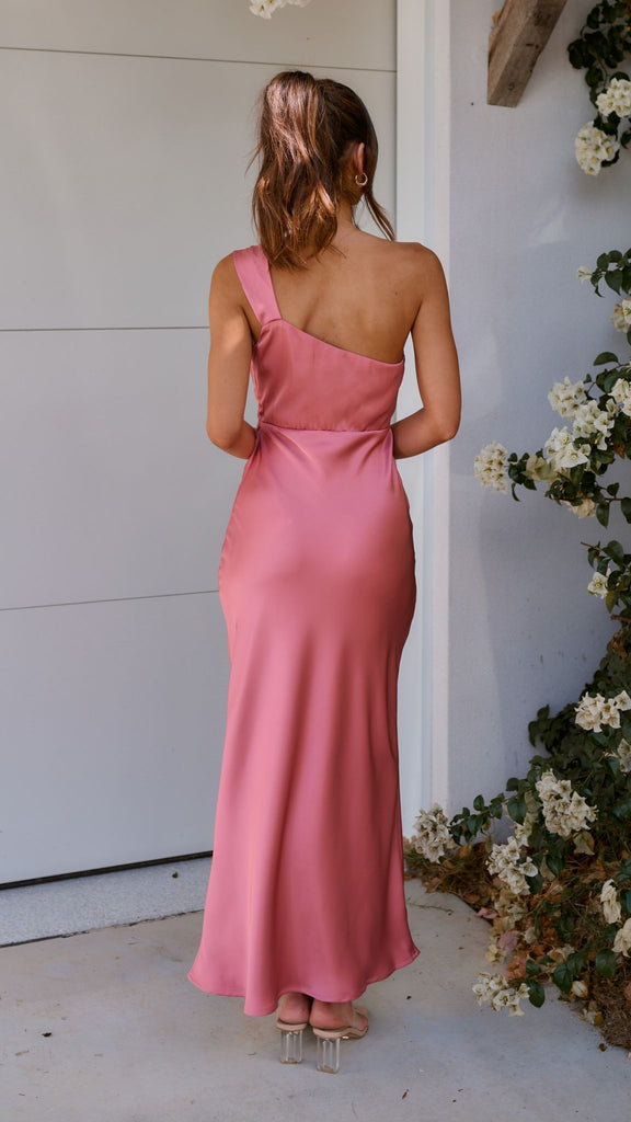 Asymmetrische maxi damesjurk met schouderstrik en elegante pasvorm – ARIA ONE - Glamorix