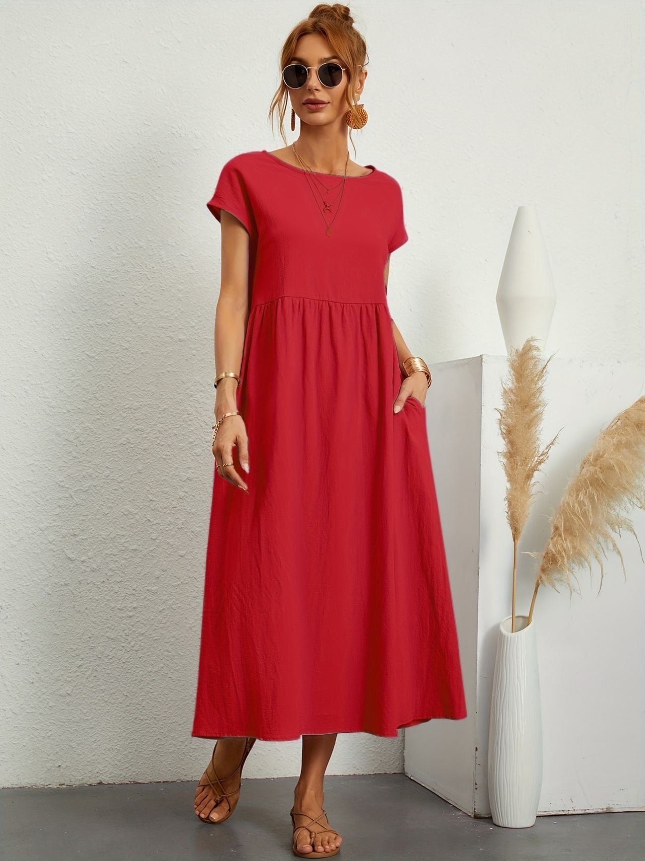 Elegante Linnen Damesjurk met Luchtige Pasvorm – ARDÉLIA
