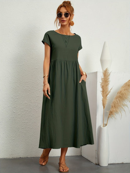 Elegante Linnen Damesjurk met Luchtige Pasvorm – ARDÉLIA