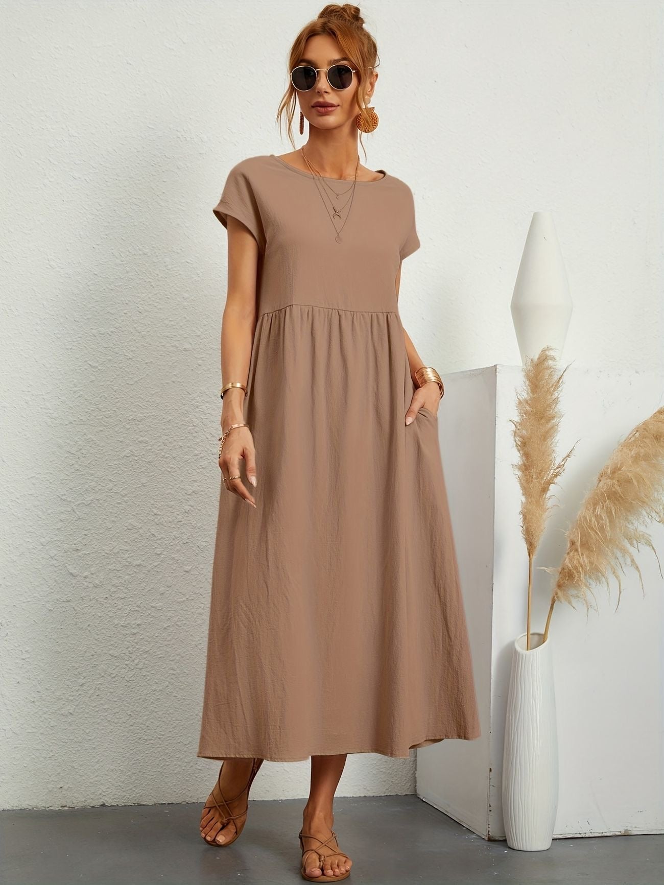 Elegante Linnen Damesjurk met Luchtige Pasvorm – ARDÉLIA