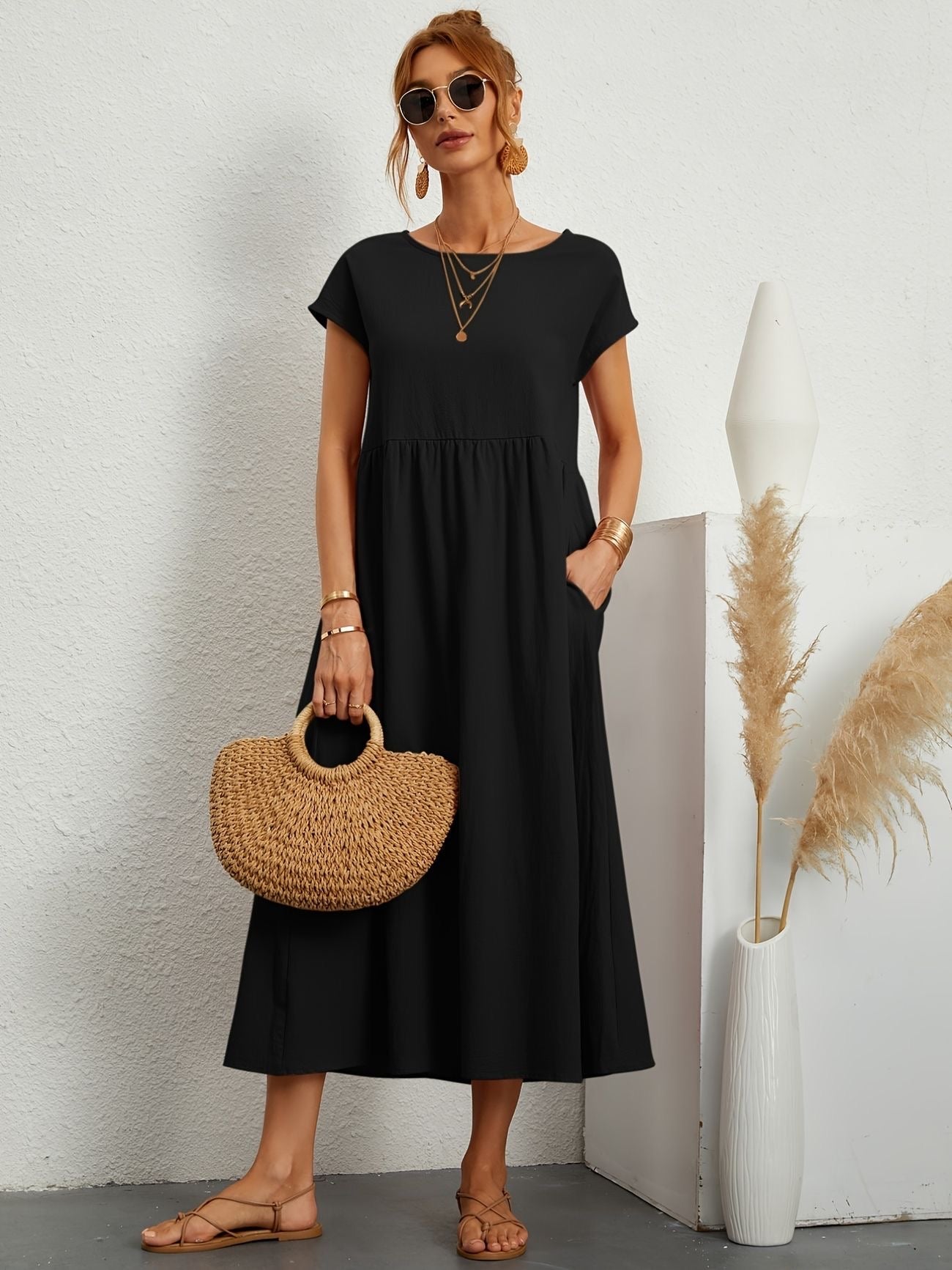Elegante Linnen Damesjurk met Luchtige Pasvorm – ARDÉLIA