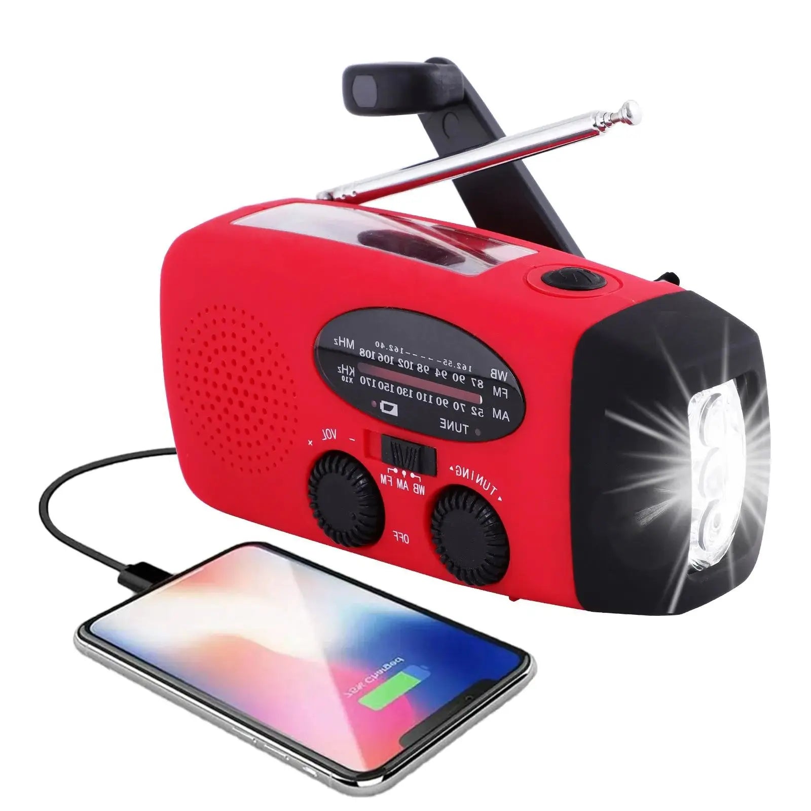 Multifunctionele noodradio met powerbank en LED-zaklamp – RESCUEWAVE PRO - Glamorix