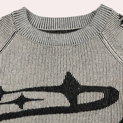 LINA - Versleten slim fit gebreide top voor dames