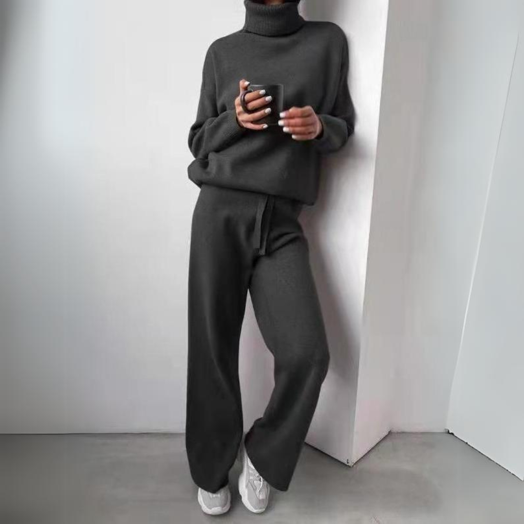 CARMEL - Elegante tweedelige set met coltrui en lange broek