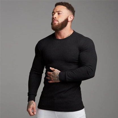 Ribgebreide heren trui met slanke pasvorm en tijdloze uitstraling – Nordhavn Knit - Glamorix