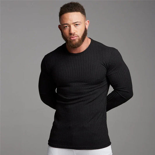 Ribgebreide heren trui met slanke pasvorm en tijdloze uitstraling – Nordhavn Knit - Glamorix