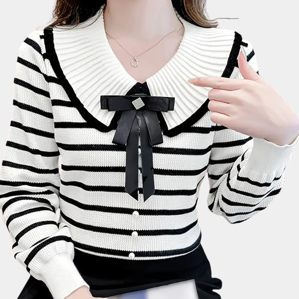 MIRA - Gestreepte gebreide trui voor dames