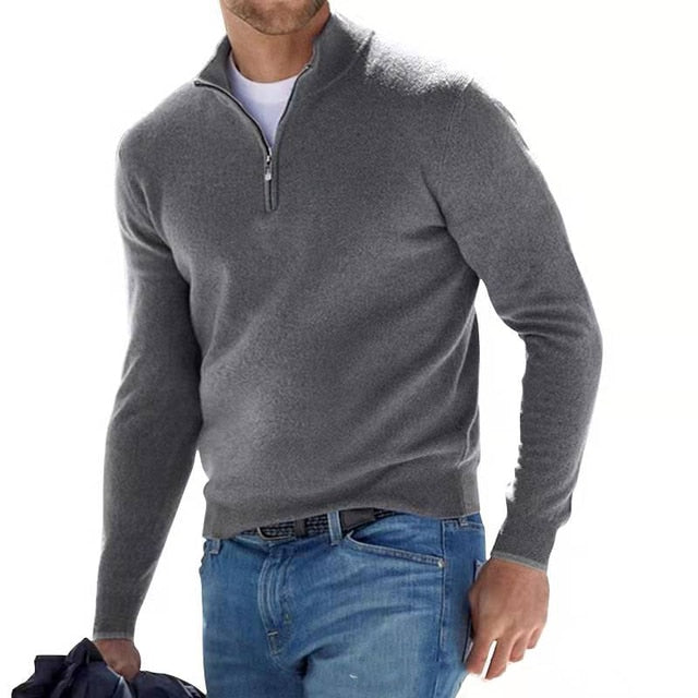 DANTE - Casual half-zip trui met lange mouwen