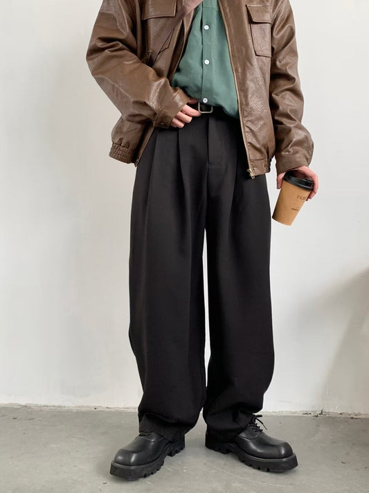 Harrison - Wijde broek met hoge taille voor heren - Glamorix