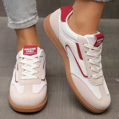 Lage dames vetersneaker met sportieve zool – VIREA MOVE - Glamorix