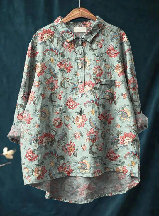 Rosalia - Losvallende damesblouse met kleurrijke bloemenprint - Glamorix