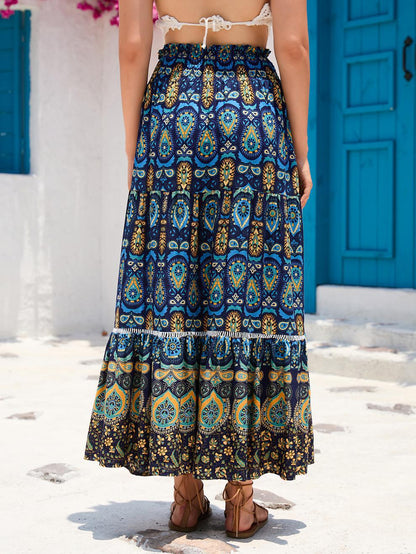 Boho dames maxi-rok met hoge taille en zwierige pasvorm – ZAFIRA MAXI - Glamorix