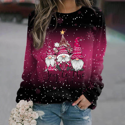 HOLLY - Kerstsweater met kabouterprint en sneeuwvlokken voor dames