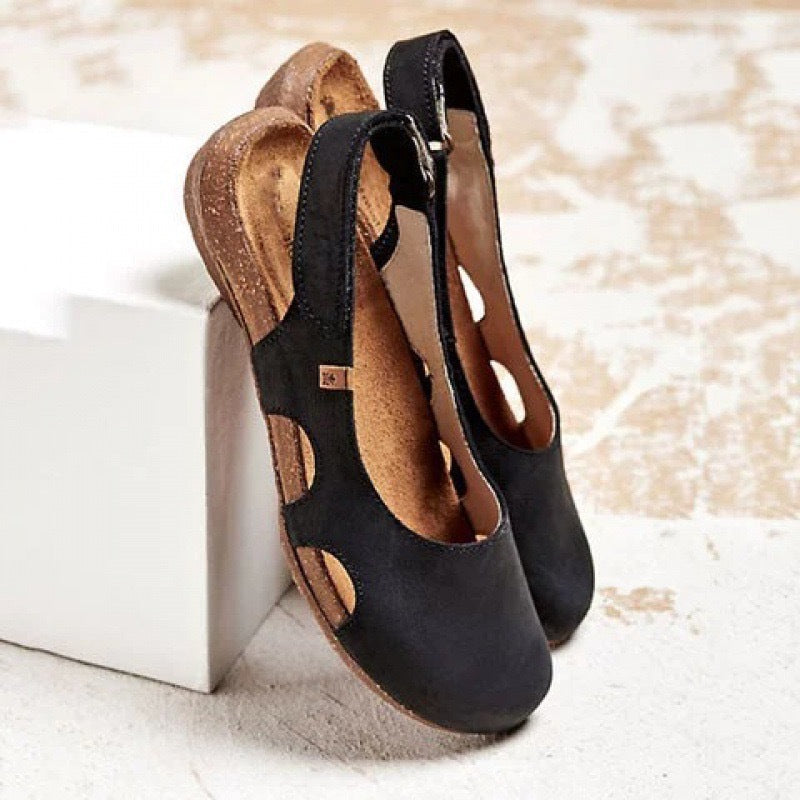 Elegante slingback flats met gesloten neus en comfortabele pasvorm – MILA STRAP - Glamorix