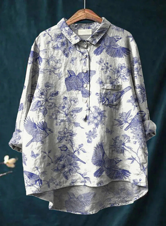 Rosalia - Losvallende damesblouse met kleurrijke bloemenprint - Glamorix