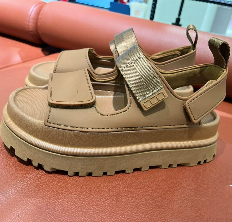 Chunky dames sandalen met brede band en klittenbandsluiting – KALANI GRIP - Glamorix