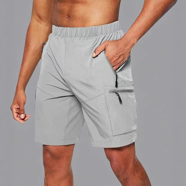 Functionele herenshort met ritszakken en sportieve pasvorm – RAVIX - Glamorix