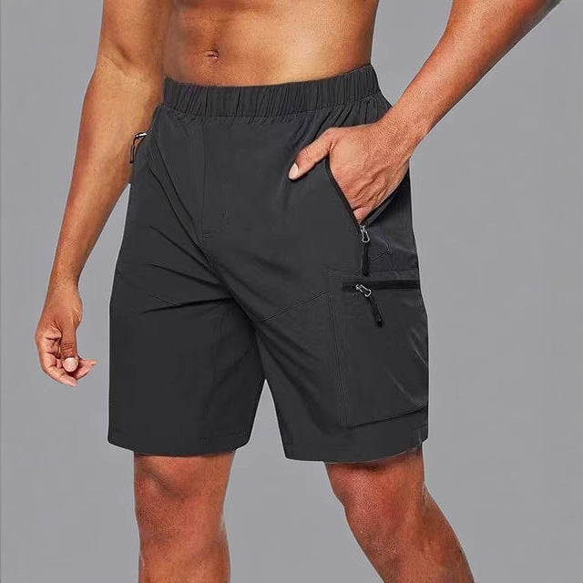 Functionele herenshort met ritszakken en sportieve pasvorm – RAVIX - Glamorix