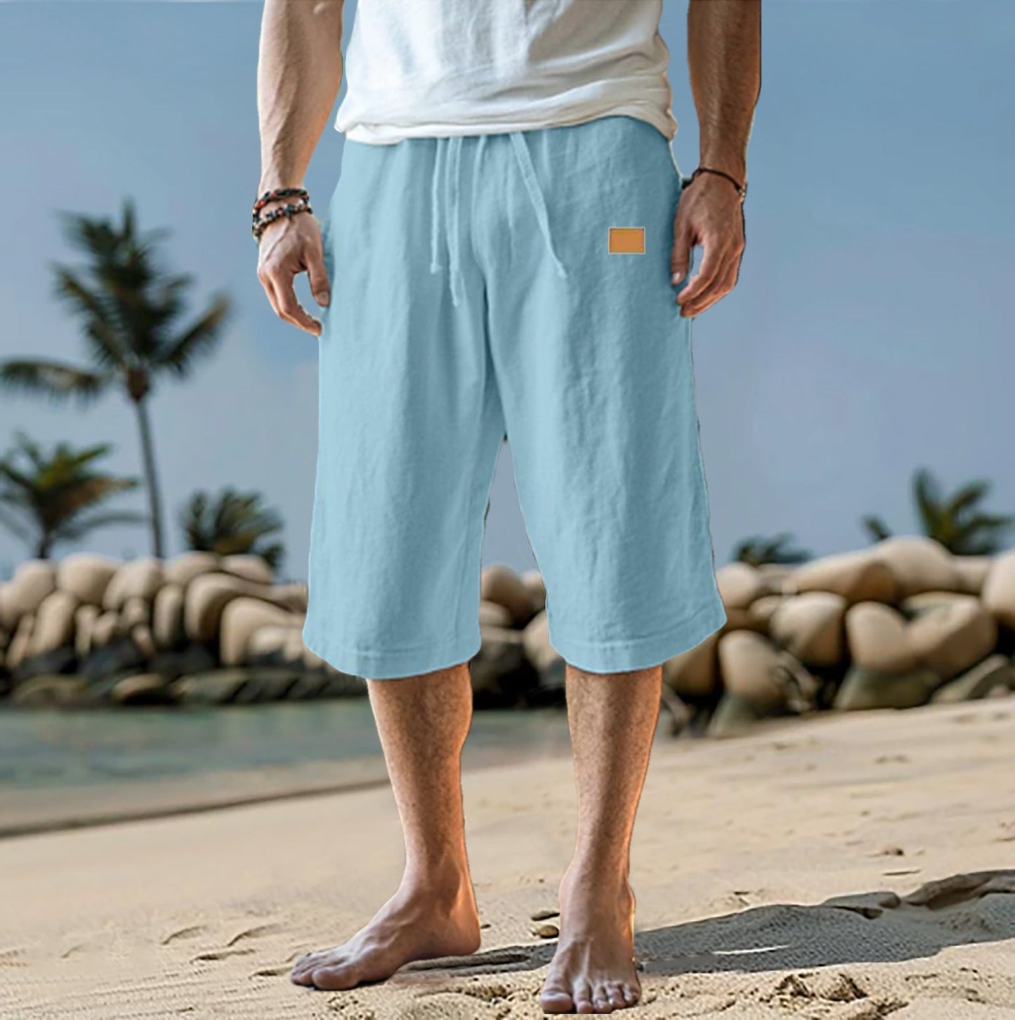 Modieuze herenshort met relaxte pasvorm en drawstring taille – ALVARO - Glamorix