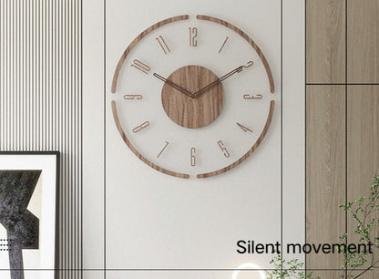 Scandinavische wandklok van massief hout met minimalistisch design – NORDURA PureTime - Glamorix