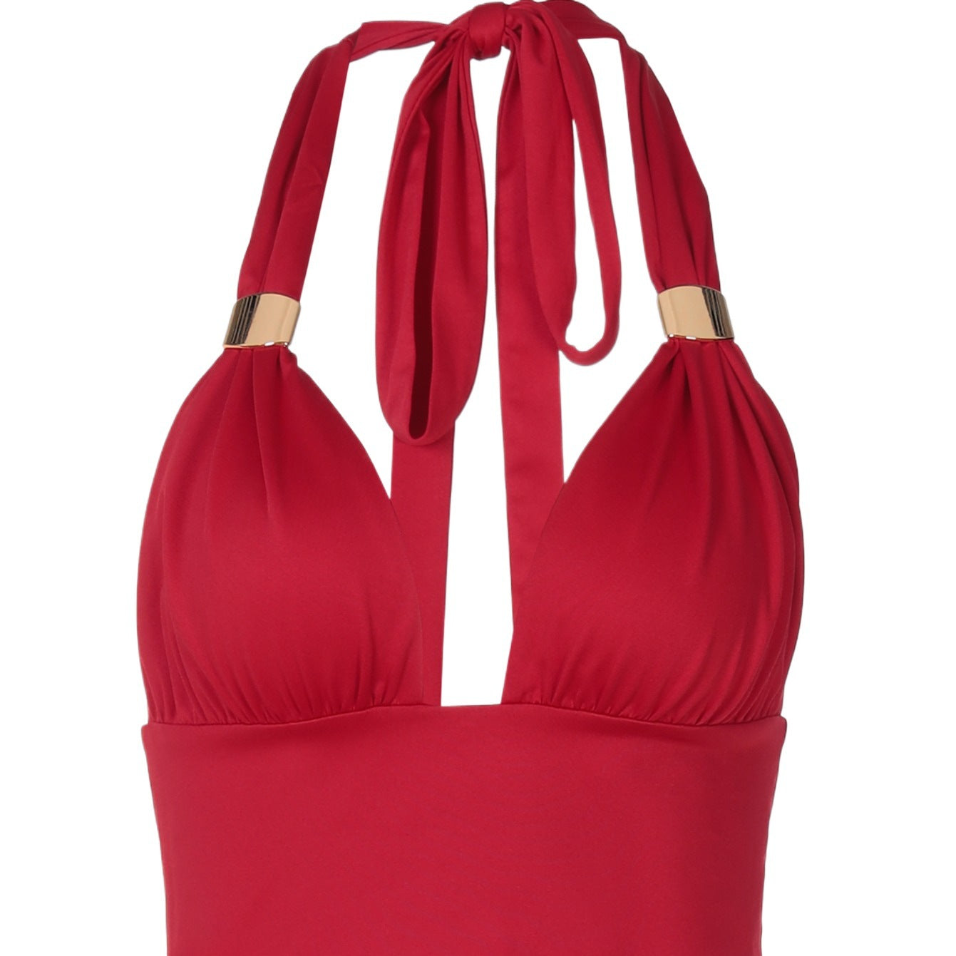 Modieuze halter crop top met diepe V-hals – ARIONA - Glamorix