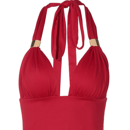 Modieuze halter crop top met diepe V-hals – ARIONA - Glamorix