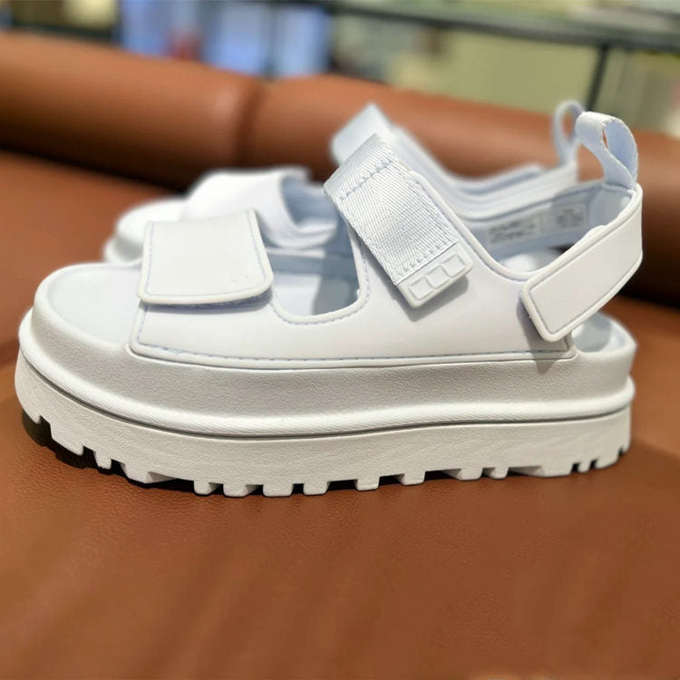 Chunky dames sandalen met brede band en klittenbandsluiting – KALANI GRIP - Glamorix