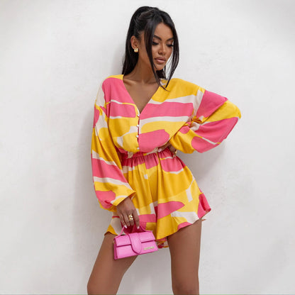 Modieuze playsuit met ballonmouwen en ruches – ARIA - Glamorix