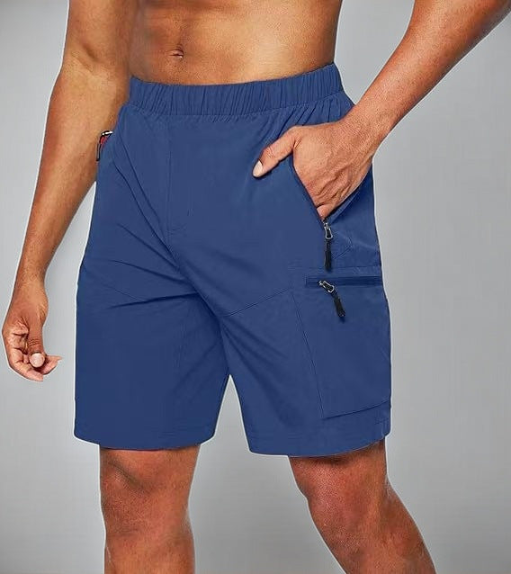 Functionele herenshort met ritszakken en sportieve pasvorm – RAVIX - Glamorix