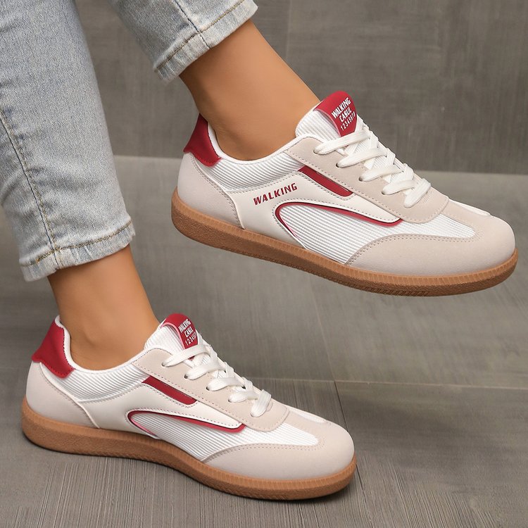 Lage dames vetersneaker met sportieve zool – VIREA MOVE - Glamorix